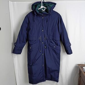Mulberry Street Women's Navy Blue Hooded Down Parka/Puffer Coat size PM